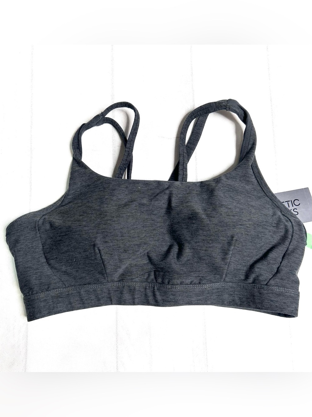 Athletic Works Double-Strap Sports Bralette - Charcoal Sz XL (16 - 18)